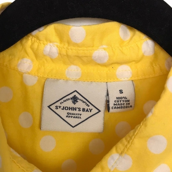 St John's Bay Yellow Polka Dot Sleeveless Blouse - Picture 7 of 7